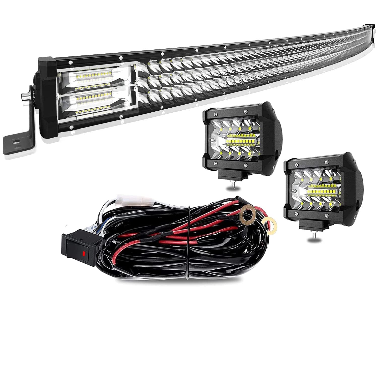 Photo 1 of TERRAIN VISION LED Light Bar 32 Inch 441W Triple Row Spot Flood Combo LED Bar w/Rocker Switch Harness Wiring for Trucks Polaris ATV UTV Jeep