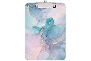 Hongri Plastic Cute Clipboard, Letter Size for Students, Teacher, Woman and Kids, Low Profile Clip, Decorative Pattern, Size 