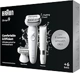 Braun Silk-épil 9 Epilator Wet Dry Pivoting Head 40 Tweezers EU Plug White view 7