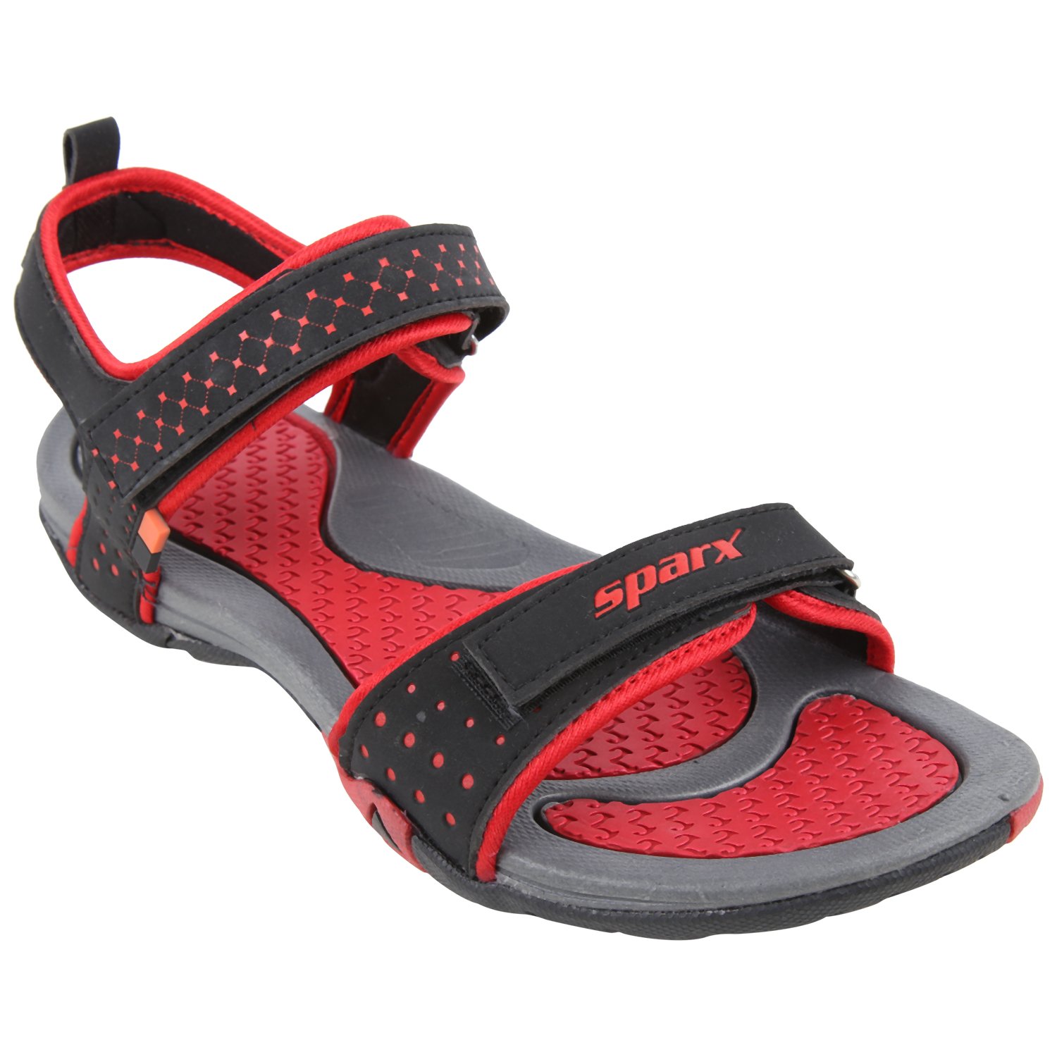 sparx women's ss0803l series black red synthetic casual floater sandals