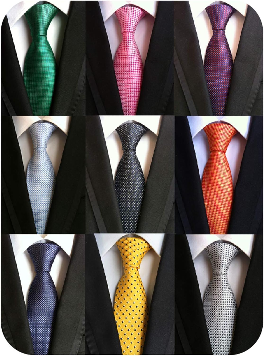 Welen Lot 9 PCS Classic Men's Tie Necktie Woven JACQUARD Neck Ties