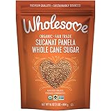 Wholesome Organic Sucanat, Unrefined Whole Cane Sugar, Fair Trade, Non GMO & Gluten Free, 1 Pound (Pack of 12)