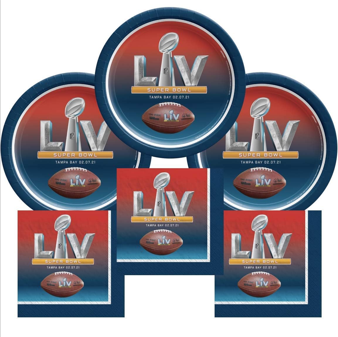 NFL Super Bowl LV 55 Party Supplies Plates and