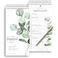Bliss Collections Perpetual Calendar, Important Dates to Remember, Greenery Monthly and Daily Wall Hanging Organizer for Important Dates, Birthdays, Anniversaries and Special Days, 5"x10" (12 Sheets)