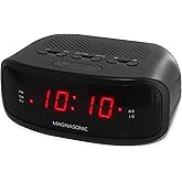 Magnasonic Digital AM/FM Clock Radio with Battery Backup, Dual Alarm, Sleep & Snooze Functions, Display Dimming Option (EAAC2