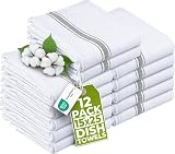 Utopia Towels 200 GSM Grey Dish Towels Pack 12 38 x 64 cm 100% Cotton