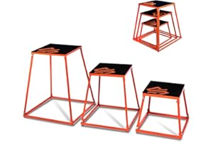 SQUATZ 3 Pcs Plyometric Platform Box - Small, Medium, Large Sized Platform Boxes Covered with Anti-Skid Rubber for Home Gym Training, Comes with 3 Platform Boxes - Firm, Durable, and Stable Frame