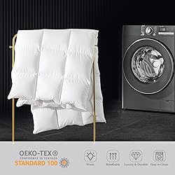 WhatsBedding White Feather Down Comforter Full