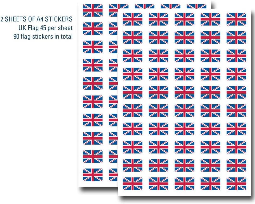 Supertogether Big Value 100-Pack Union Jack UK Flag Stickers, 31mm x 20mm Dimensions - Image 3