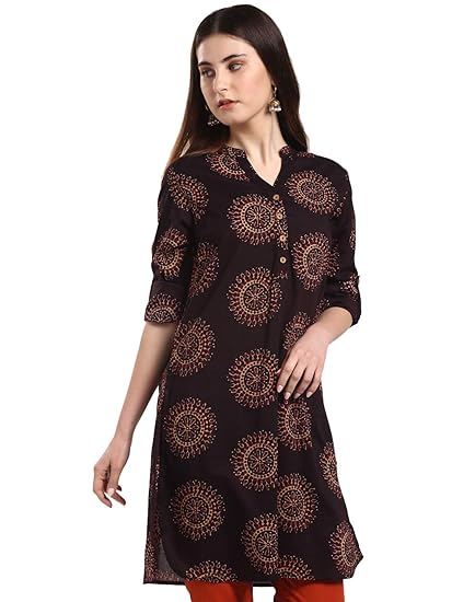 Mandarin Collar Printed Kurta