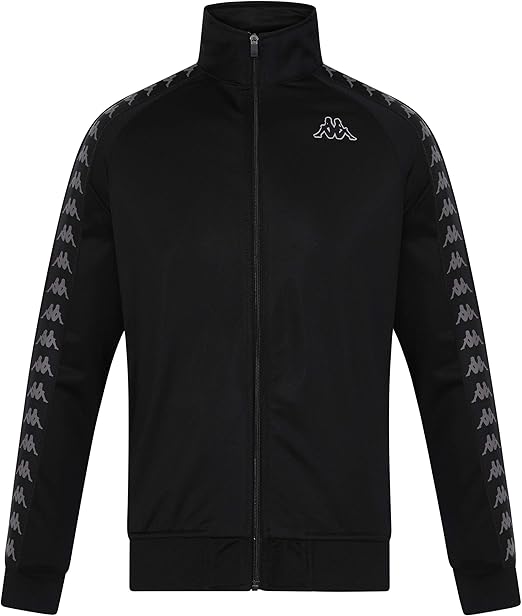 felpa kappa grigia e nera