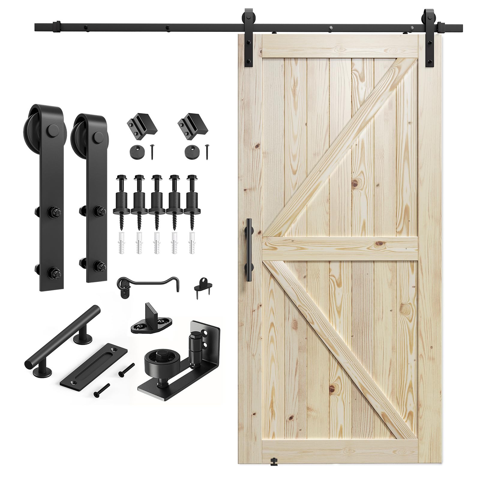 SMARTSTANDARD 42in x 84in Sliding Barn Door with