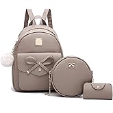 I IHAYNER Girls Bowknot 3-Pieces Fahsion Leather Backpack Backpack Purse for Women Rucksack for Ladies Shoulder Bag | Backpack Purse, Rucksack, for Ladies, Shoulder Bag, Backpack Purse, Rucksack