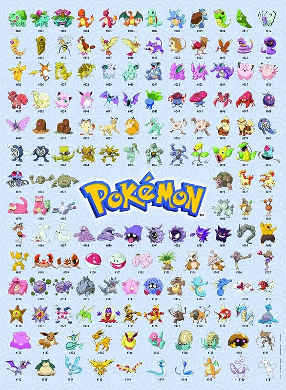- Puzzle 500 pièces - Pokédex première génération - Pokémon