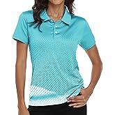 Little Beauty Women's Golf Polo Shirts Short Sleeve Moisture Wicking Tennis Athletic Shirt with 3 Button