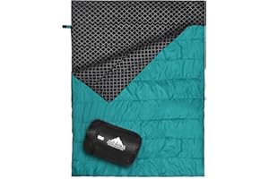 AGEMORE Cotton Flannel Double Sleeping Bag for Camping, Backpacking Or Hiking. Queen Size 2 Person Waterproof Sleeping Bag fo