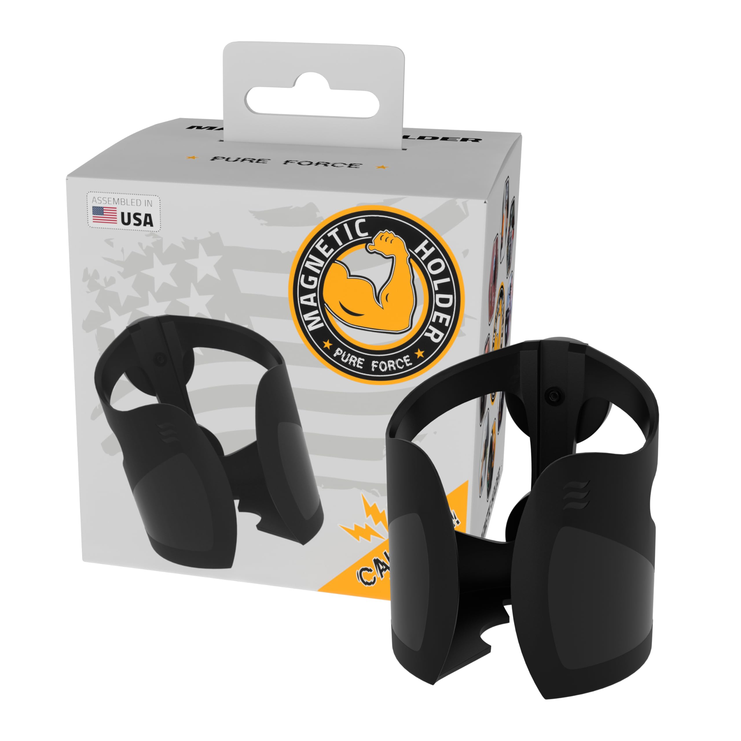 Photo 1 of Magnetic Cup Holder Pure Force | Features 2 Ultra-Strong Neodymium Magnets | Holds up to 20lbs | Perfect for Cans, Travel Mugs, Bottles, Tumblers etc. | Easily Removable Without Leaving Any Marks