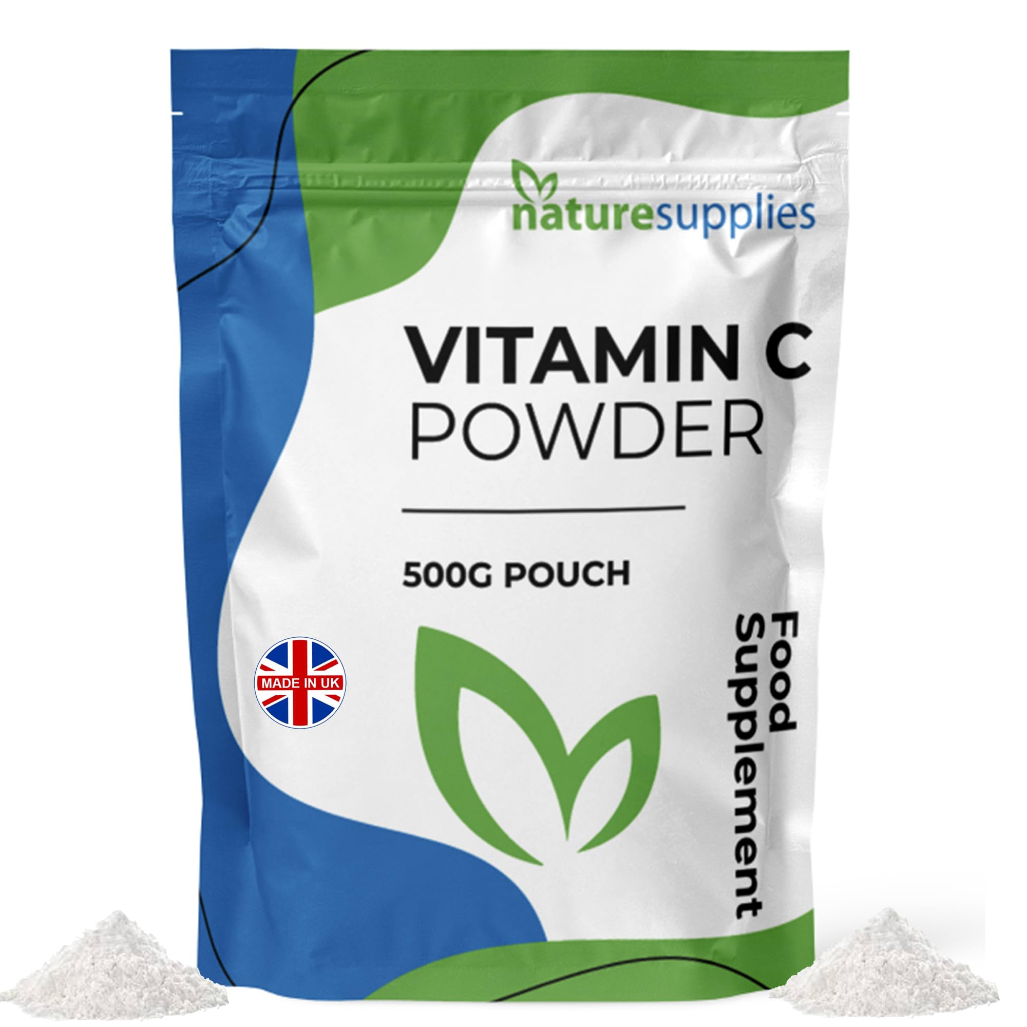 High Strength Vitamin C Powder 500g, VIT C Ascorbic Acid, Pure, Non-GMO & Vegan-Friendly, Immune Support Supplement, No Chemicals, Pharmaceutical Grade, Made in the UK by Naturesupplies