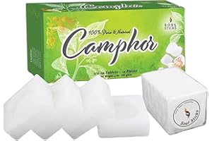 SOUL STICKS Natural Camphor Blocks (56 Grams, 12 Tablets) Pure Camphor Tablets for Aromatherapy & Puja - Alcanfor en Bloques, Alcanfor Tablets, Alcanfor en Bolitas, Kapoor for Pooja