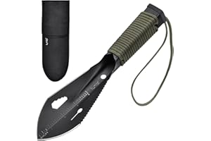 iunio Hiking Trowel, Camping, Backpacking, Portable Shovel, Multitool, Ultralight Camp Tool, with Carrying Pouch, for Gardening, Outdoor, Survival