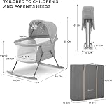 Kinderkraft LOVI 3in1 Baby Crib Cradle Travel Cot Rocker Gray 0-9 kg view 9