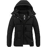 wantdo Women's Puffer Jacket Lightweight Winter Coat with Removable Hood