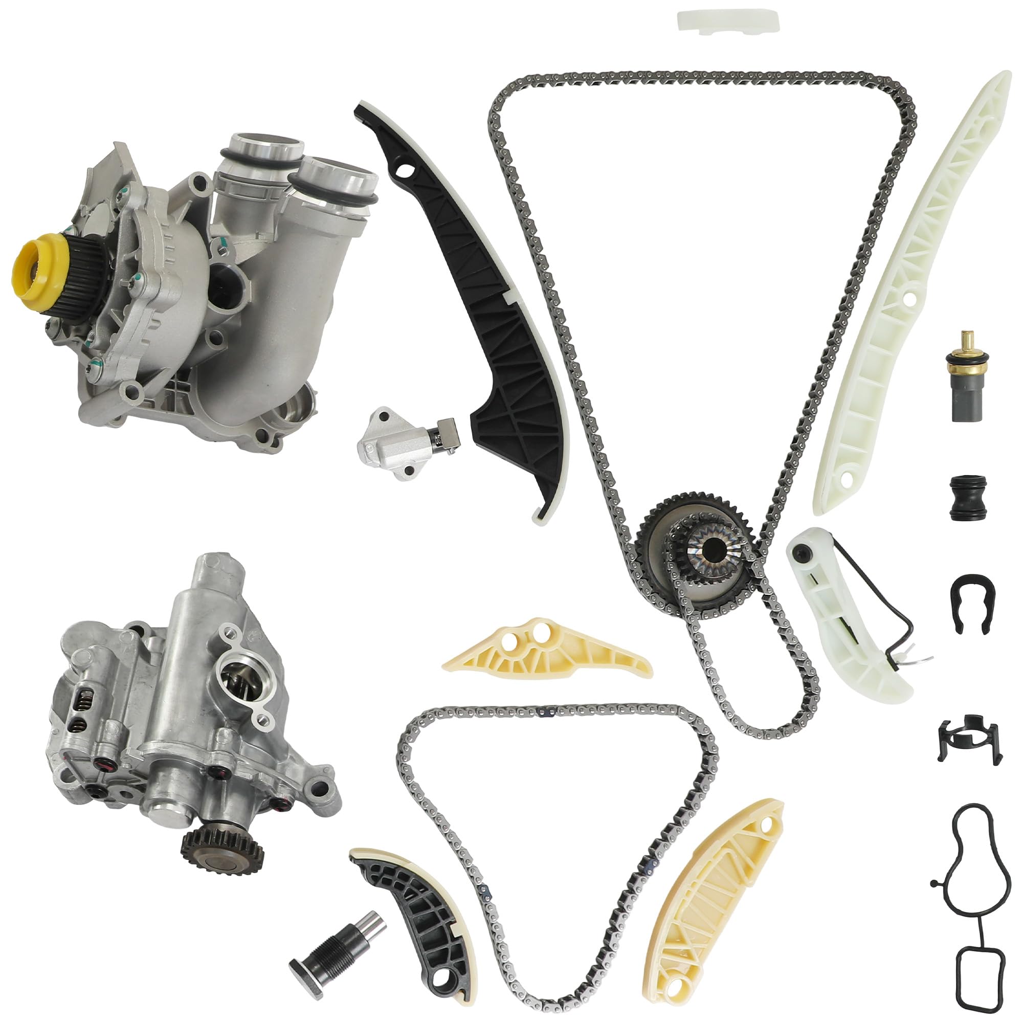 Photo 1 of 2.0 Timing Chain Kit w/Water Pump Oil Pump Fits for VW Jetta Golf GTI EOS Passat Beetle Audi A4 Q5 TT 2.0L 2008-2015 06h121026AE 06h121026CQ 06H115105AC 06H121026AF