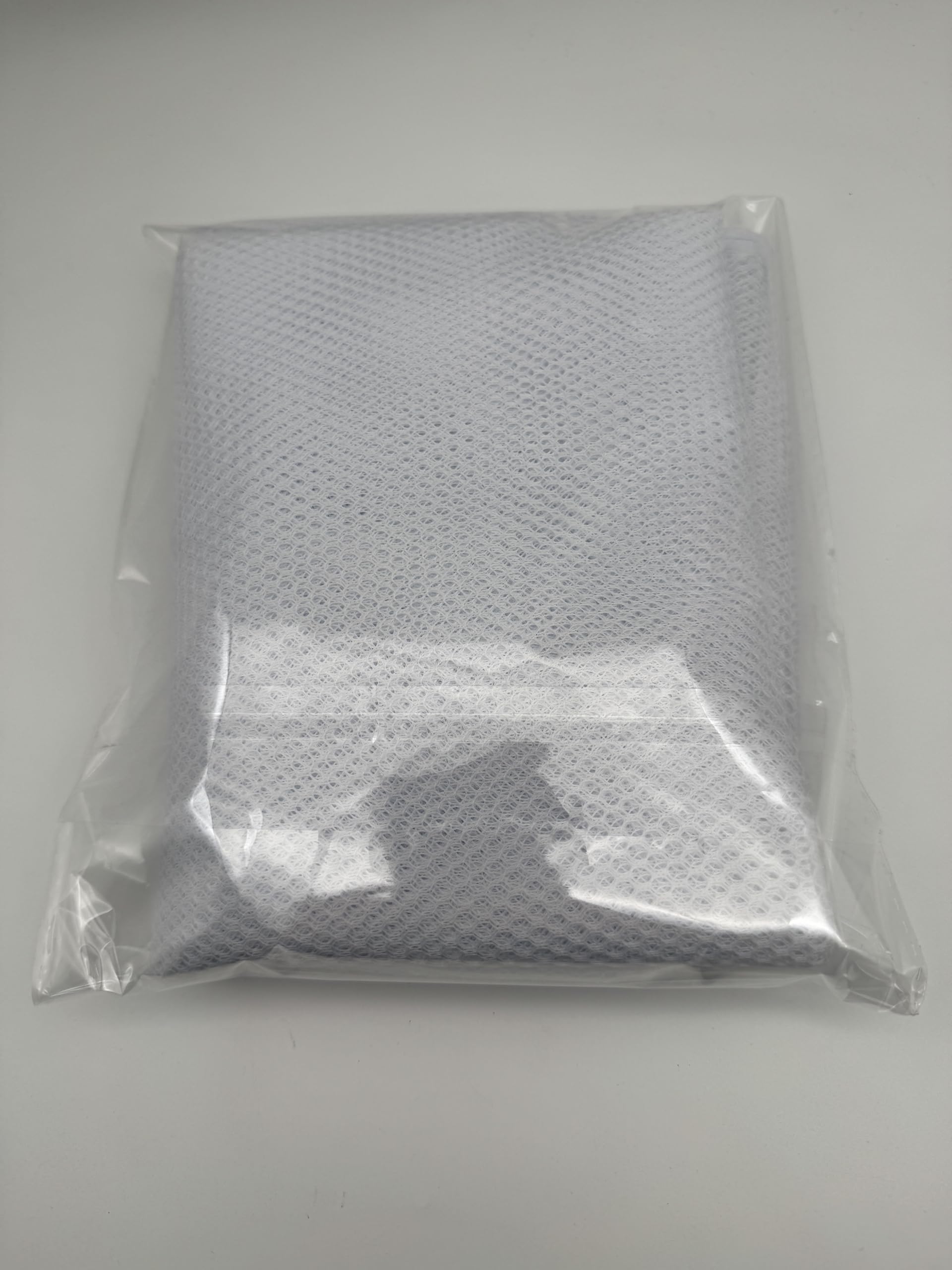 62 X 59 Inch White Mesh Fabric Slightly Stretchy for Sewing Projects, Shopping Bag, Backpack Pocket and Straps and Netting Clothes