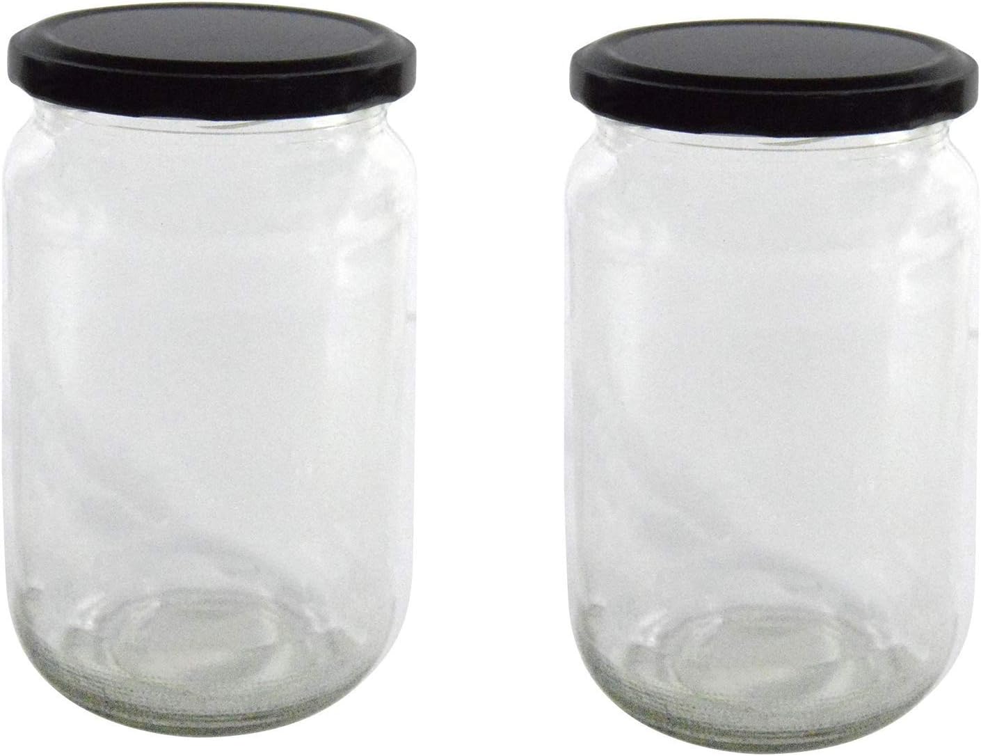 FARKRAFT Glass Jar - 700 ML, 6 Pieces, Black