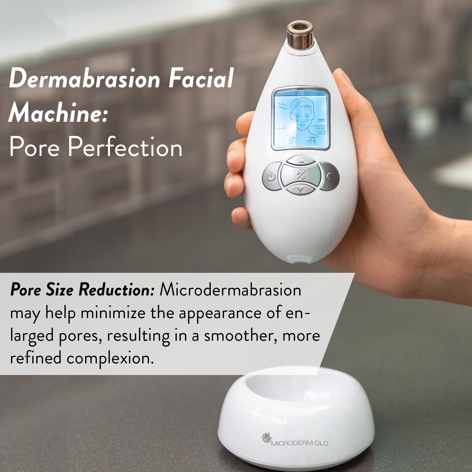 Microderm GLO Diamond Microdermabrasion Machine - Best Gift for Women - Dermabrasion & Anti Aging Wrinkle Skincare - Home Facial Treatment System - Blackhead Remover & Exfoliator for Acne Scars