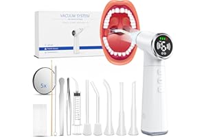 KETAN Tonsil Stone Vacuum Remover with LED Light Upgraded Electronic Oral Care Cleaning Tool Set 6 Suction Levels for Fresh Breath & Comfortable Use (White)