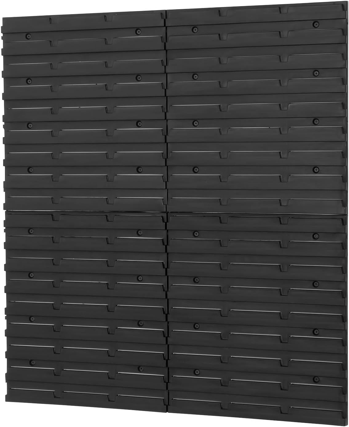 Set of 4 wall hanging louvre panels for storage bins DIY