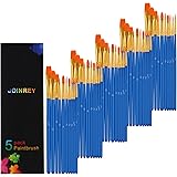 JOINREY Paint Brushes Set,50 Pcs Round Pointed Tip Paintbrushes Nylon Hair Artist Acrylic Paint Brushes for Acrylic Oil Water