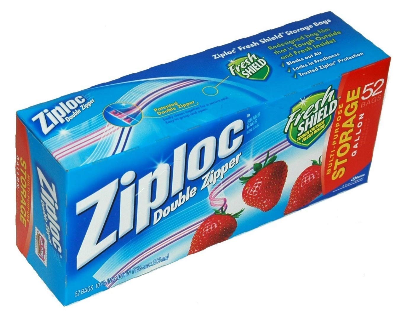 Ziploc Double Zipper Gallon Storage Bags - 52 count
