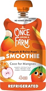 Once Upon a Farm, Mangos DairyFree Smoothie, Coco for Mangoes, 4 Ounce