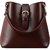 Town Bucket Vegan Leather Bag For Women Hobo Retro Faux Casual Purse Classic Vintage Simple Shoulder Handbag