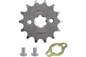 CQSPMOTO 420 14T 17mm Motorcycle Front Engine Sprocket fits for 50cc 70cc 90cc 110cc 125cc 140cc 160cc Z50 CT70 Pit Dirt Mini Bikes Go Kart Trail Roketa Sunl Lifan Chinese Quad ATVs 4 Wheeler Moped