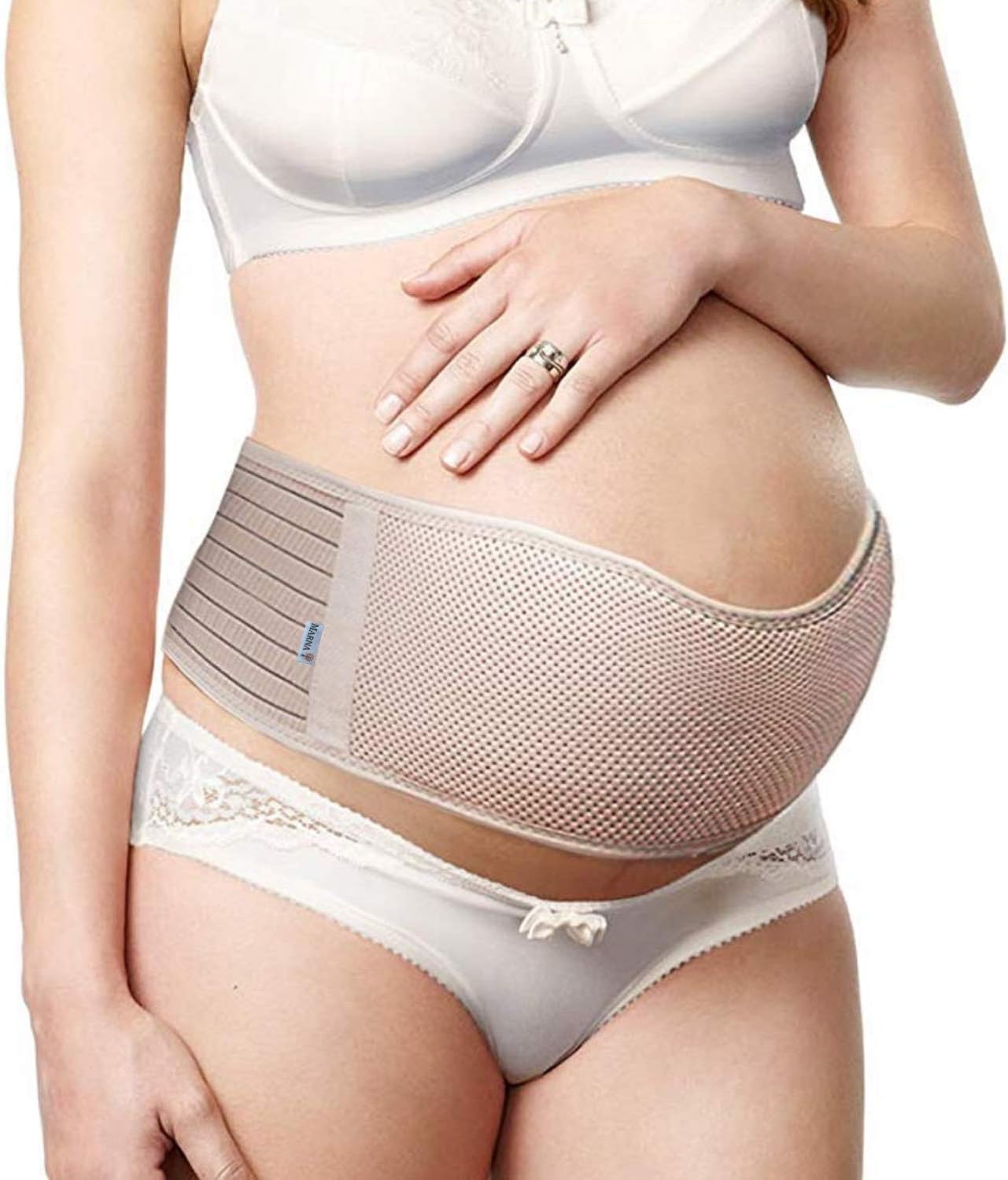 Marna Personals Maternity Belt ~ Comfortable Back and Pelvic Support Belly Band - Pregnancy Belt - Breathable Back Support - Expandable Belly Binder - One Size Fits Most