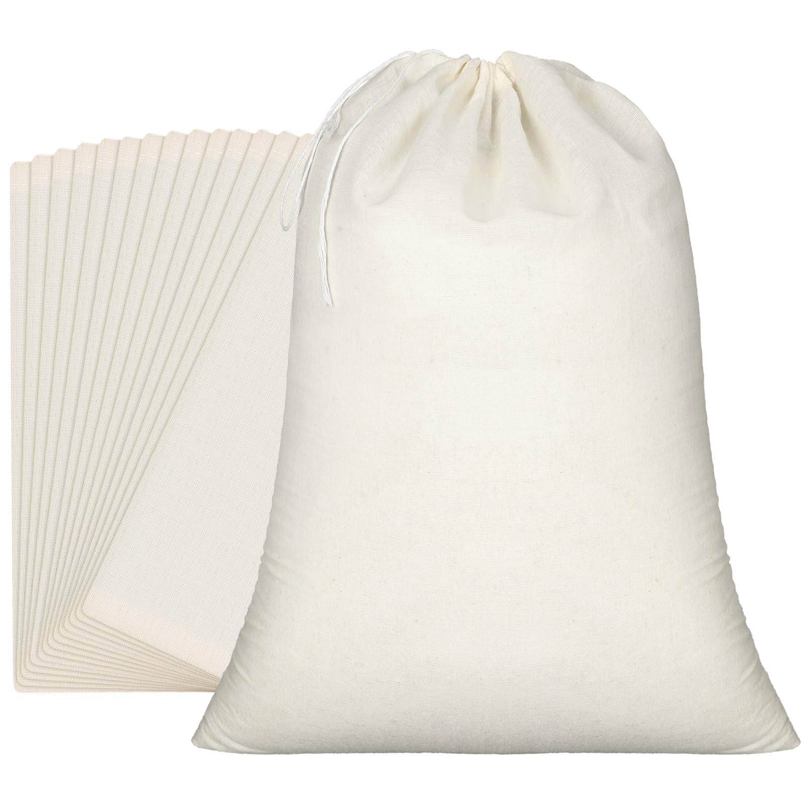 Photo 1 of Pangda 15 Pcs Muslin Bags 22 x 24 Inch, Large Cotton Drawstring Bags Fabric Gift Pouches Bulk Reusable Grocery Pouches for Jewelry Party Favors Wrapping Home Storage DIY Craft