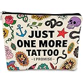 JEFBFBWE Tattoo Artist Makeup Bag Gift for Tattooist Tattoo Zipper Bags Personalized Tattooist Large Capacity Travel Wash Pouch (Just One More Tattoo)