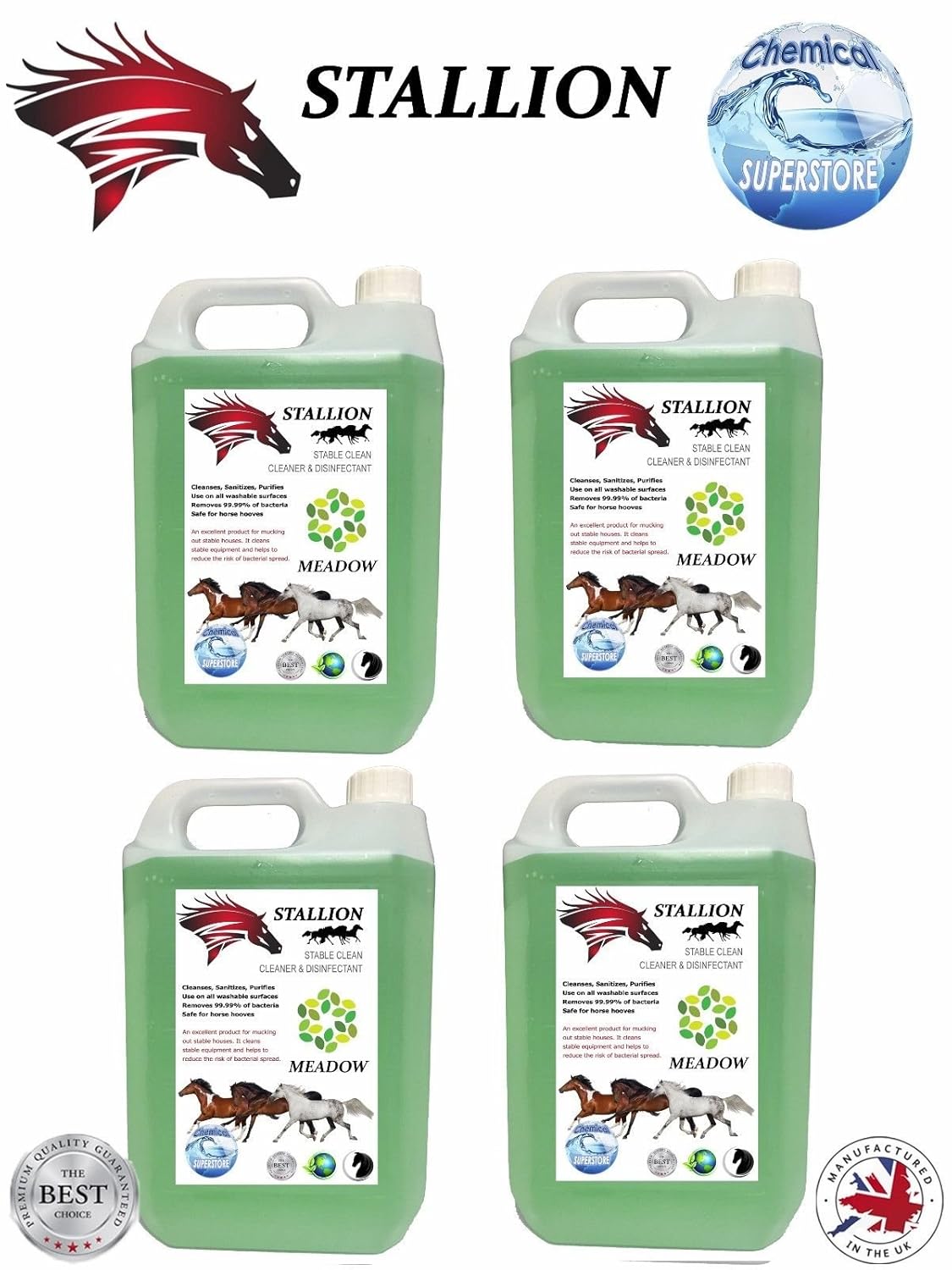 4 X 5L STALLION Stable Cleaner Disinfectant/Deodoriser MEADOW Amazon.co.uk Pet Supplies