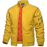 KEFITEVD Bomber Jacket Men Winter Coats Full Zip Windbreaker Mens Jackets Casual Work Coats