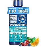 Concentrated Irrigant and mouthwash Dry Mouth | Add to Water Flossers | Fruit Flavor | When dilluted 16.9 fl.oz = 186 fl.oz | Alcohol Free, Fluoride Free. Made in USA (Non-Medical) WATER DENT