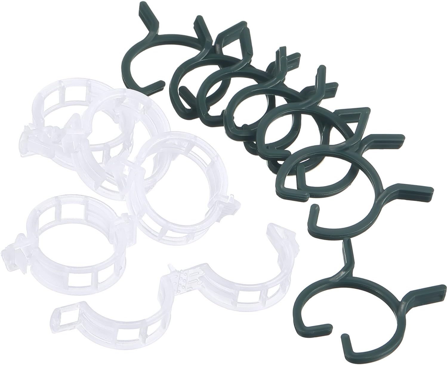 200 Pieces White Green Plastic Plant Support Clips Garden Fence Clips