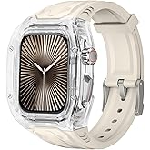 Delidigi Rugged Band and Case Compatible with Apple Watch Ultra 3 2 1 Series 11 10 9 8 7 6 5 4 SE 3 49mm 46mm 45mm 44mm 42mm, iWatch Sport Strap with Shockproof PC Frame Bumper for Men