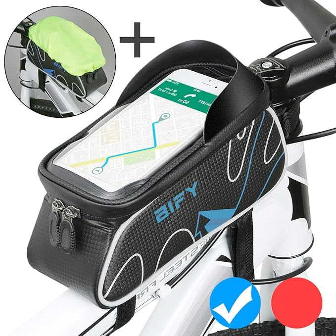 BIFY Fahrrad Rahmentasche für 6 Zoll Handys Fahrrad Handytasche Wasserdichte Rahmentasche mit TPU-Touchscreen für Fahrrad Han