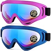MAMBAOUT Kids Motorcycle Goggles - 2-Pack Dirt Bike Off-Road Racing Goggles for Boys & Girls