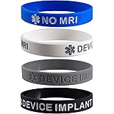 Max Petals Medical Alert Bracelet for MRI Safety - Pacemaker Implant ID Wristband 4 Pack Waterproof