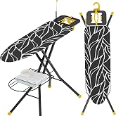 APEXCHASER Ironing Board Full Size with Iron Rest &amp; Garment Rack 43X13 in | 4-Layer Heat Resistant Cover, Adjustable Height 32-36in, Heavy Duty Steel Legs, Iron &amp; Cable Holders, for Apartment &amp; Dorm