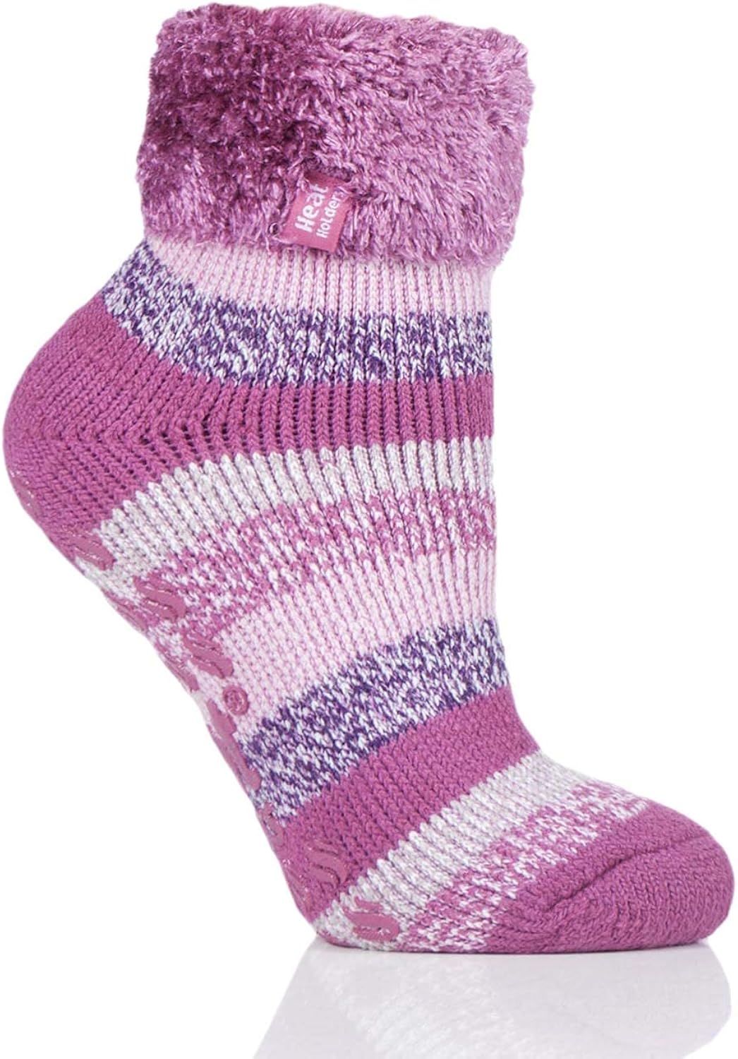 Heat Holders Ladies Lilly Stripe Lounge Socks Pack of 1 Pink 48 Amazon.co.uk Clothing